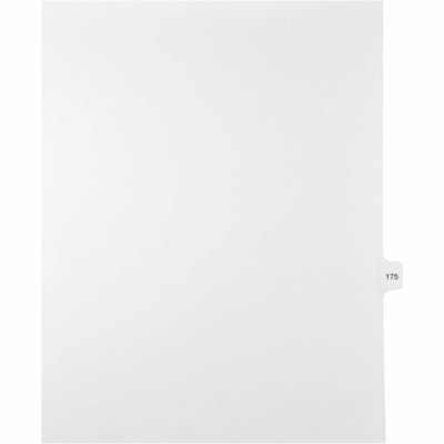Mark Maker Legal Index Tabs, 1/15th Cut, With Individual Number, Letter-Size - 1/15 - 175 - 11" (279.40 mm) Tab Height x 8.50" (215.90 mm) Tab Width - Letter - White Mylar, Paper Tab(s) - 10% Recycled - Pre-printed, Mylar Reinforcement, Laminated, Unpunched - 25 / Unit 25 Pk Letter No Holes Mylar Single Tabs