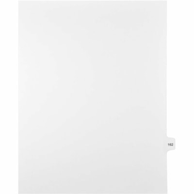 Mark Maker Legal Index Tabs, 1/15th Cut, With Individual Number, Letter-Size - 1/15 - 162 - 11" (279.40 mm) Tab Height x 8.50" (215.90 mm) Tab Width - Letter - White Mylar, Paper Tab(s) - 10% Recycled - Pre-printed, Mylar Reinforcement, Laminated, Unpunched - 25 / Unit 25 Pk Letter No Holes Mylar Single Tabs