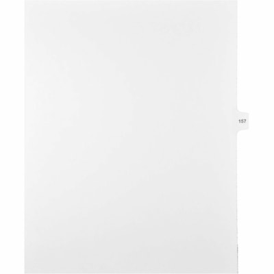 Mark Maker Legal Index Tabs, 1/15th Cut, With Individual Number, Letter-Size - 1/15 - 157 - 11" (279.40 mm) Tab Height x 8.50" (215.90 mm) Tab Width - Letter - White Paper, Mylar Tab(s) - 10% Recycled - Pre-printed, Mylar Reinforcement, Laminated, Unpunched - 25 / Unit 25 Pk Letter No Holes Mylar Single Tabs