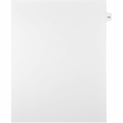 Mark Maker Legal Index Tabs, 1/15th Cut, With Individual Number, Letter-Size - 1/15 - 152 - 11" (279.40 mm) Tab Height x 8.50" (215.90 mm) Tab Width - Letter - White Paper, Mylar Tab(s) - 10% Recycled - Pre-printed, Mylar Reinforcement, Laminated, Unpunched - 25 / Unit 25 Pk Letter No Holes Mylar Single Tabs