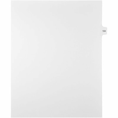 Mark Maker Legal Index Tabs, 1/15th Cut, With Individual Number, Letter-Size - 1/15 - 184 - 11" (279.40 mm) Tab Height x 8.50" (215.90 mm) Tab Width - Letter - White Paper, Mylar Tab(s) - 10% Recycled - Pre-printed, Mylar Reinforcement, Laminated, Unpunched - 25 / Unit 25 Pk Letter No Holes Mylar Single Tabs