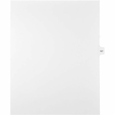 Mark Maker Legal Index Tabs, 1/15th Cut, With Individual Number, Letter-Size - 1/15 - 187 - 11" (279.40 mm) Tab Height x 8.50" (215.90 mm) Tab Width - Letter - White Paper, Mylar Tab(s) - 10% Recycled - Pre-printed, Mylar Reinforcement, Laminated, Unpunched - 25 / Unit 25 Pk Letter No Holes Mylar Single Tabs