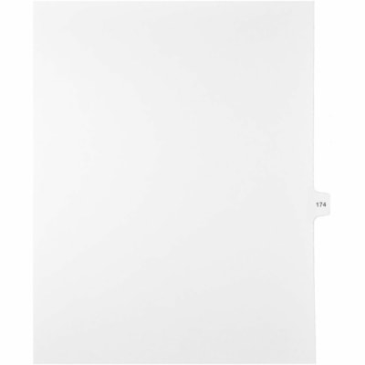 Mark Maker Legal Index Tabs, 1/15th Cut, With Individual Number, Letter-Size - 1/15 - 174 - 11" (279.40 mm) Tab Height x 8.50" (215.90 mm) Tab Width - Letter - White Paper, Mylar Tab(s) - 10% Recycled - Pre-printed, Mylar Reinforcement, Laminated, Unpunched - 25 / Unit 25 Pk Letter No Holes Mylar Single Tabs