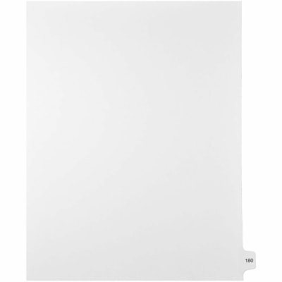 Mark Maker Legal Index Tabs, 1/15th Cut, With Individual Number, Letter-Size - 1/15 - 180 - 11" (279.40 mm) Tab Height x 8.50" (215.90 mm) Tab Width - Letter - White Paper, Mylar Tab(s) - 10% Recycled - Pre-printed, Mylar Reinforcement, Laminated, Unpunched - 25 / Unit 25 Pk Letter No Holes Mylar Single Tabs