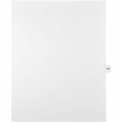 Mark Maker Legal Index Tabs, 1/15th Cut, With Individual Number, Letter-Size - 1/15 - 159 - 11" (279.40 mm) Tab Height x 8.50" (215.90 mm) Tab Width - Letter - White Mylar, Paper Tab(s) - 10% Recycled - Pre-printed, Mylar Reinforcement, Laminated, Unpunched - 25 / Unit 25 Pk Letter No Holes Mylar Single Tabs