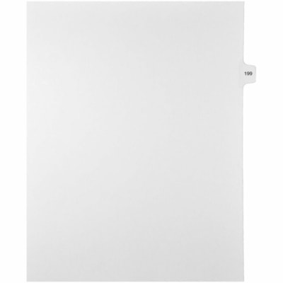 Mark Maker Legal Index Tabs, 1/15th Cut, With Individual Number, Letter-Size - 1/15 - 199 - 11" (279.40 mm) Tab Height x 8.50" (215.90 mm) Tab Width - Letter - White Mylar, Paper Tab(s) - 10% Recycled - Pre-printed, Mylar Reinforcement, Laminated, Unpunched - 25 / Unit 25 Pk Letter No Holes Mylar Single Tabs