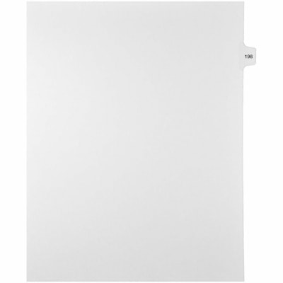 Mark Maker Legal Index Tabs, 1/15th Cut, With Individual Number, Letter-Size - 1/15 - 198 - 11" (279.40 mm) Tab Height x 8.50" (215.90 mm) Tab Width - Letter - White Mylar, Paper Tab(s) - 10% Recycled - Pre-printed, Mylar Reinforcement, Laminated, Unpunched - 25 / Unit 25 Pk Letter No Holes Mylar Single Tabs