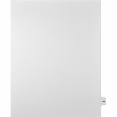 Mark Maker Legal Index Tabs, 1/15th Cut, With Individual Number, Letter-Size - 1/15 - 194 - 11" (279.40 mm) Tab Height x 8.50" (215.90 mm) Tab Width - Letter - White Paper, Mylar Tab(s) - 10% Recycled - Pre-printed, Mylar Reinforcement, Laminated, Unpunched - 25 / Unit 25 Pk Letter No Holes Mylar Single Tabs