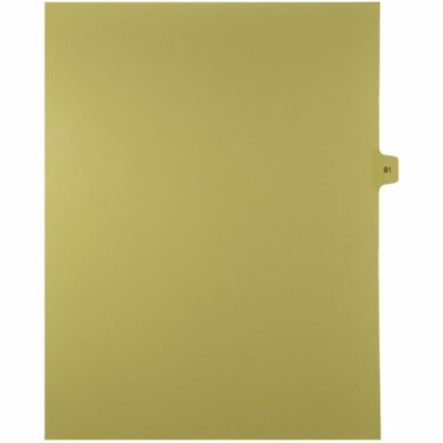 Mark Maker - Onglet d'index Legal - 1/15 - 81 - hauteur de l'onglet 11 po (279,40 mm) x largeur de l'onglet 8,50 po (215,90 mm) - format lettre - Tab(s) Chamois Papier, Mylar - 10% Recyclé - Pré-imprimé, Renforcement de Mylar, Laminées, Non perforé - 25 / Unit&eacu 25/Pk Mylar lettre Intercalaire