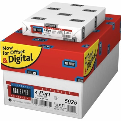 NCR Paper - Papier autocopiant Superior - 92 Luminosité - format lettre - 8 1/2 po (215,90 mm) x 11 po (279,40 mm) - 21 lb (9525,44 g) Poids de Base - Sans acide, Sans chlore, Recyclable, Autocopiant, Adapté à l'archivage - Blanc, Rose, Doré, Canari - 5000 Feuilles - 10 / C 21 LB  8.5 X 11  10.7M 500/EMB