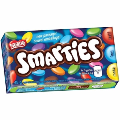 Nestle Smarties Candy Coated Chocolates, 45 g, 24/BX - Original - Individually Wrapped - 40 g - 24 / Box  