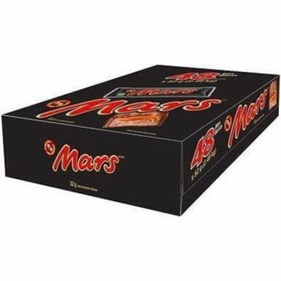 Mars Chocolate Candy Bars, 52 g, 48/BX - Original - Individually Wrapped, Peanut-free - 52 g - 48 / Box  