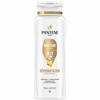Pantene - Shampooing/revitalisant Pro-V 19540 - Pour Sec Poils - 355 mL - Poils - Blanc - Hydratant - Mousse riche, Sans parabène, Sans colorant - 1 Unité  