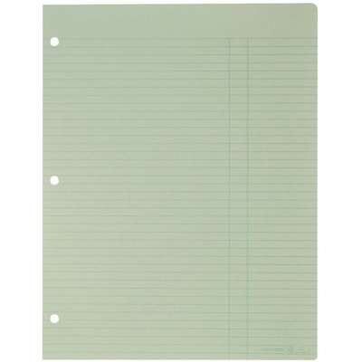 Mark Maker Litigation Loose Leaf Papers - 100 Sheets - 3 Hole(s) - Letter - 8 1/2" (215.90 mm) x 11" (279.40 mm) Sheet Size - Green Paper - Hole-punched - 100 / Pack 100 Shts Trial/Court/Real Est. 8.5x11 3-holes  Horz