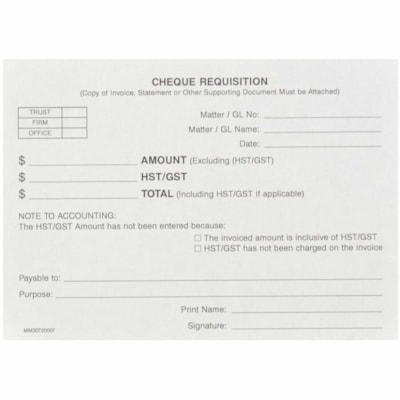 Mark Maker Cheque Requisition Pads - 4" (10.2 cm) x 5 1/2" (14 cm) Sheet Size - Paper - 10 / Unit Pk of 10 pads MAG-M71 