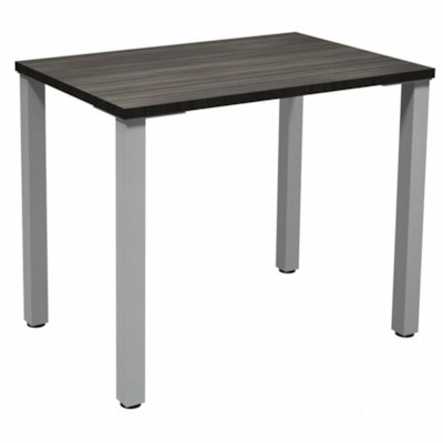HDL Innovations Table Desk with 2" Silver Offset Legs, Grey Dusk, 36" x 24" x 29" - Band Edge - Material: Laminate, Metal - Finish: Gray Dusk, Silver - For Commercial GREY DUSK/SIL 2" OFFSET LEGS 36"WX24"DX29"H PACK IN 3 BOXES