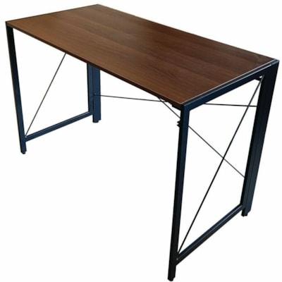 HDL Folding Desk - Walnut Table Top - Security Lock - For Home Office, Computer 43.3" W X 21.7" D X 29.5" H 