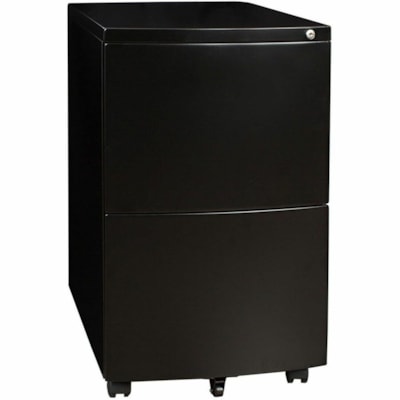 Heartwood Metal Mobile Pedestal - for File - Legal, Letter - Mobility, Locking Drawer, Full Drawer Extension, Ball Bearing Slides - Black - Metal 2 FILE DRAWERS FOR LETTER OR L 15 1/2" W X 22 1/2" D X 27" H