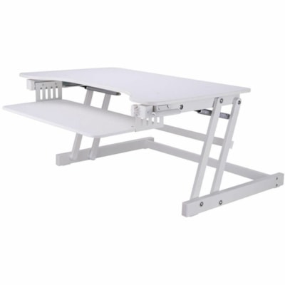 Rocelco Adjustable Desk Riser, White, 32" x 20-3/5" x 4-3/4" to 16 3/4" - 30 lb (13607.77 g) Load Capacity - 16.70" (424.18 mm) Height x 32" (812.80 mm) Width x 20.60" (523.24 mm) Depth - Tabletop, Desktop - Laminate, Metal - White - For Workstation, Commercial, Monitor, Notebook - Ergonomic, Adjust le Desk Riser 