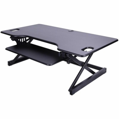 Rocelco 46" Large Height-Adjustable Standing Desk Riser, Black - 45 lb (20411.66 g) Load Capacity - 46" (1168.40 mm) Width x 23.60" (599.44 mm) Depth - Desk - Matte - Steel, Laminate, Medium Density Fiberboard (MDF), Metal - Black - For Multipurpose, Computer, Monitor, Notebook, Commercial - Keyboar table Desk Riser tigue mat