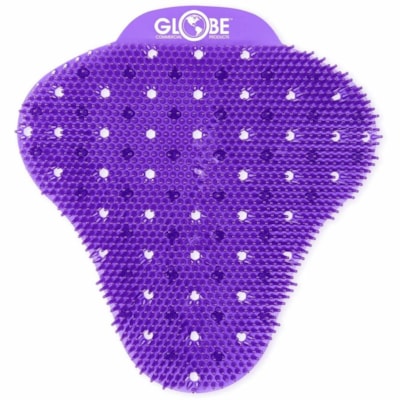 Globe Aquös Heavy-Duty Anti-Splash Urinal Screens - 7.25"L X 1"W X 7.9"H / Purple Lave - Lasts upto 60 Days - Anti-splash, Deodorizer - 12 / Case - Purple ANTI SPLASH LAST 60 DAYS