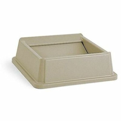 Rubbermaid Commercial - Couvercle pour bac Untouchable - Carré - Polystyrènes chocs (PSC) - Beige - 4 / emballage POUR LA POUBELLE 156665-0 ARTICULÉE EN PLASTIQUE