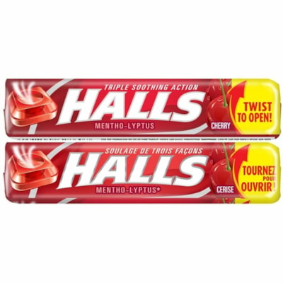 HALLS Mentho-Lyptus Cough Drops - Cherry - 24 g - 20 / Box BOX/20 