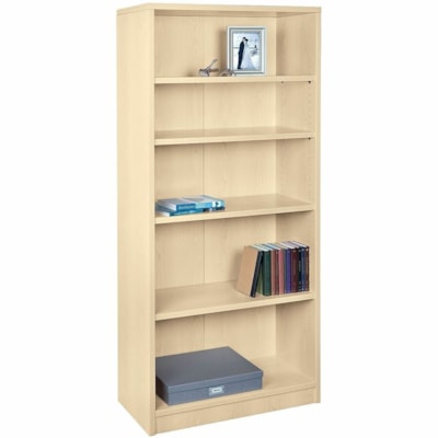 HDL Bookcase - 5 Shelve(s) - 3 Adjustable Shelf(ves) - Material: Laminate, Particleboard - Finish: Laminate, Hard Rock Maple - Adjustable/Fixed Shelf, Adjustable - For Book, Commercial HARDROCK MAPLE FINISH 32"W X 14"D X 72"H