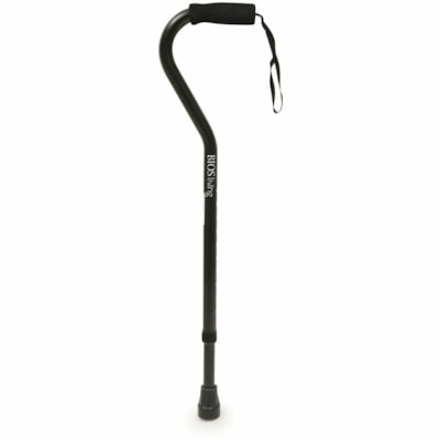 BIOS Medical Offset Cane - 300 lb (136077.71 g) Load Capacity - Lightweight, Convenient Cane Strap, Ergonomic Handle, Comfortable, Adjustable Height - Black - Aluminum, Rubber LIGHTWEIGHT ALUMINUM 