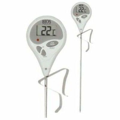 BIOS Professional Digital Deep Fry Candy Thermometer - 14°F (-10°C) to 428°F (220°C) - Water Resistant, Alarm, Memory Function - For Fryer, Kitchen, Cooking, Chicken, Food DIGITAL & WATER RESISTANT -10C TO 200C / 14F TO 392F