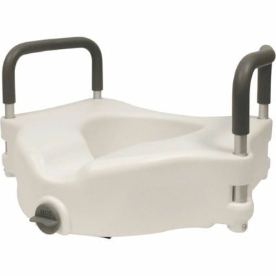 BIOS Living Raised Toilet Seat with Handles - 300 lb (136077.71 g) Maximum Load Capacity - Plastic  