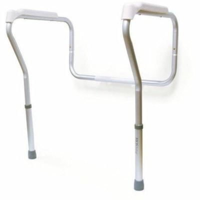 BIOS Living Toilet Safety Frame - 32" (812.80 mm) Height x 25" (635 mm) Width - Silver, White - Aluminum - 1 EAST ASSEMBLY  TOOL FREE WEIGHT CAPACITY 220LBS