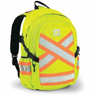 Forcefield Signal Carrying Case (Backpack) Notebook - Lime - Water Resistant - Synthetic Body - Reflective X - Shoulder Strap, Chest Strap - 20" (508 mm) Height x 11.50" (292.10 mm) Width x 6.50" (165.10 mm) Depth - 32 L Volume Capacity - 1 Unit HEAVY DUTY  REFLECTIVE LARGE MAIN STORAGE POCKET