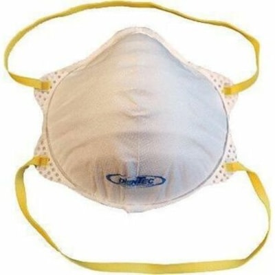 Comfort-Ease N95 Disposable Respirator - Dust, Solid/Liquid Aerosol Protection - Fabric, Aluminum - White - Disposable, Foldable, Heavy Duty, Latex-free, Comfortable, Adjustable, Nose Bridge, Adjustable Nose-piece, Dust Resistant - 20 / Box COMFORT-EASE CONE SHAPED FLAT FOLD