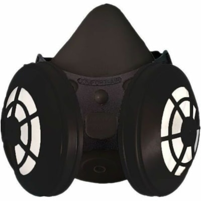 Dentec Comfort-Air N95 Half-face Respirator - Recommended for: Grinding, Welding, Helmet - Small/Medium - Dust, Particulate, Solid/Liquid Aerosol Protection - Rubber, Elastomer - Black - Respirator Filter, Dust Resistant, Adjustable, Comfortable, Seamless Molded Construction, Durable, Inhalation Val ELASTOMERIC NO EXHALE VALVE 