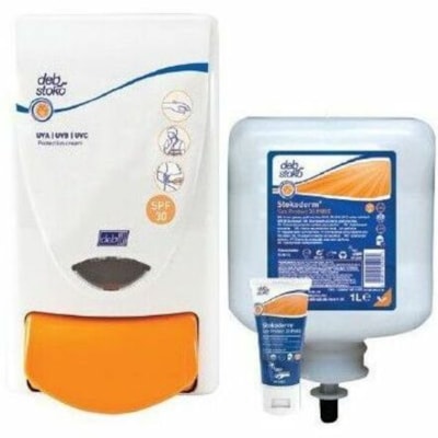 SC Johnson Stokoderm Sun Protect 30 PURE - Cream - 1.06 quart (1000 mL) - SPF 30 - Outdoor - Fragrance-free, Water Resistant, UVA Protection, UVB Protection, Non-greasy, Silicone-free - 6 / Case 1L CARTRIDGE - 30 SPF 