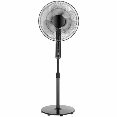 Ecohouzng Pedestal Fan - 3 Speed - Remote, Carrying Handle, Adjustable Height, Timer, Oscillating, Breeze Mode - 51.10" (1297.94 mm) Height x 17.30" (439.42 mm) Width x 17.30" (439.42 mm) Depth - Plastic - Black an with Remote 