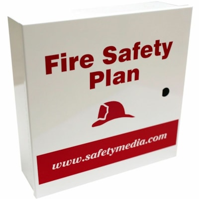 Safety Media Mounting Box - Red, White - Aluminum - 1 / Unit FIRE DEPARTMENT APPROVED WEATHER RESISTANT