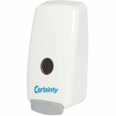Certainty - Distributeur de savon liquide Certainty - 1 L Capacité - Fixation Murale, Résistants, Verrouillable, Non obstruant, Ne goutte pas, Facile à utiliser - Blanc - 12 / Étui 1 000 ML  BLANC 