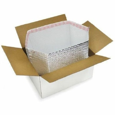 PAC CoolPac Insulated Bubble Box Liners, 19-1/4" x 10-3/4" x 8-1/2" , Case of 60 - Lightweight, Strong, Peel & Seal Closure, Easy to Use - Silver, White - 60 / Case FOR BOX SIZE 11X8.5X5.5 METALIC BUBBLE BOX LINERS