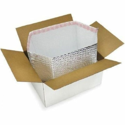 PAC CoolPac Insulated Bubble Box Liners, 11-3/4" x 10" x 6" , Case of 100 - 23" (584.20 mm) Width - Lightweight, Strong, Peel & Seal Closure, Easy to Use - Silver, White - 100 / Case FOR BOX SIZE 12X12X12 METALIC BUBBLE BOX LINERS