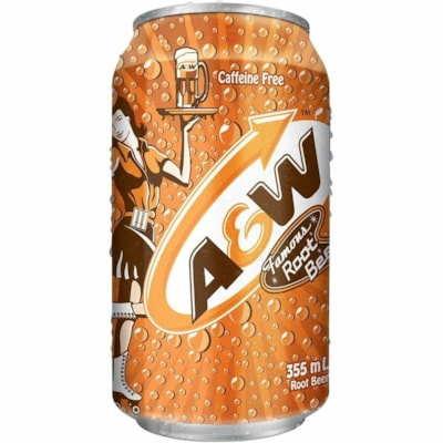 A&W Root Beer Soft Drinks, Original, 355 mL, 12/CT - Ready-to-Drink - 355 mL - Original, Root Beer / Can - 12 / Carton  