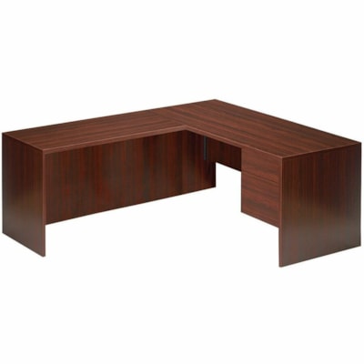 Global - Bureau Genoa - 2 x Dossier, boîte Tiroir(s) - Carré Bord - Tissu: Panneau de particules à haute densité (HDP), Mélamine, Stratifié - Finition: acajou - Tirour verrouillable - Pour Bureau AVEC RETOUR  ACAJOU GENOA GLOBAL