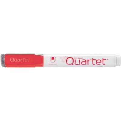 Quartet Classic Dry-Erase Red Markers, 12-Box - Chisel Marker Point - Red Ink - White, Red Barrel - 12 / Box QUARTET 