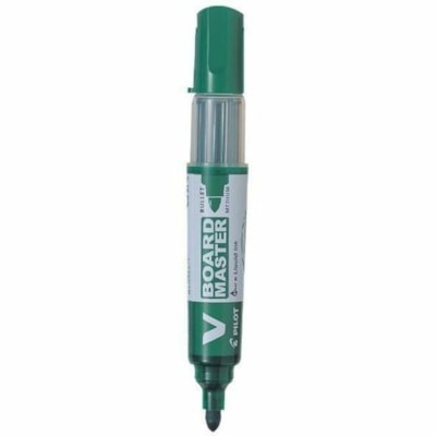 BeGreen V Board Master Dry Erase Marker - Bullet Marker Point - Refillable - Green Ink - Liquid - Translucent Barrel - 1 / Each BULLET TIP  REFILLABLE DRY ERASE  GREEN