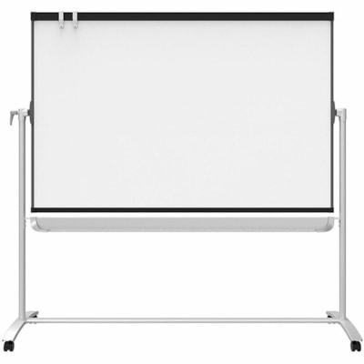 Quartet - Chevalet pour tableau effaçable à sec Prestige 2 - largeur de 72 po (1828,80 mm) x hauteur de 48 po (1219,20 mm) - Surface Blanc Porcelaine - Frame Graphite - Magnétique - Double face, Roulettes à frein, Résistant aux Taches, Anti-taches, Réversible -   