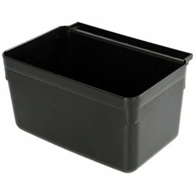 Globe Utility Cart Bins - Short Utensil Bin / Black - 13" (330.20 mm) Length x 9" (228.60 mm) Width x 7" (177.80 mm) Height - Durable - Plastic - Black - 1 HANGS ON SIDE OF UTILITY CARTS 