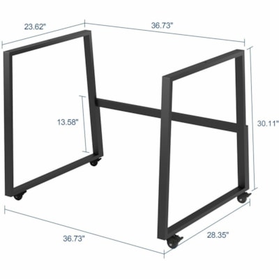 Desk Base Rocelco - Hauteur réglable - Assemblage requis - Noir - Acier  DADR-40 and DADR-46 