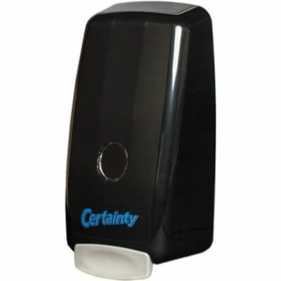 Certainty - Distributeur de savon liquide Certainty - 1 L Capacité - Fixation Murale, Résistants, Verrouillable, Non obstruant, Ne goutte pas, Facile à utiliser - Noir - 12 / Étui 1 000 ML  NOIR 