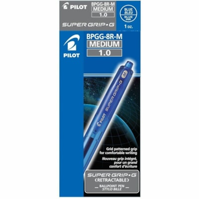 Pilot - Pilot stylo à bille rétractables, bleu, moyenne 1,0 mm, boîte de 12 - 1 mm (0,04 po) Moyenne Pointe de stylo - Rechargeable - Rétractable - Ink Bleu - Encre à base d'huile - Barrel Bleu Plastique - Acier inoxydable, Carbure de tungstène Pointe - 12 / boîte POINTE A BILLE MOYENNE 1.0MM RECHARGEABLE  BLEU
